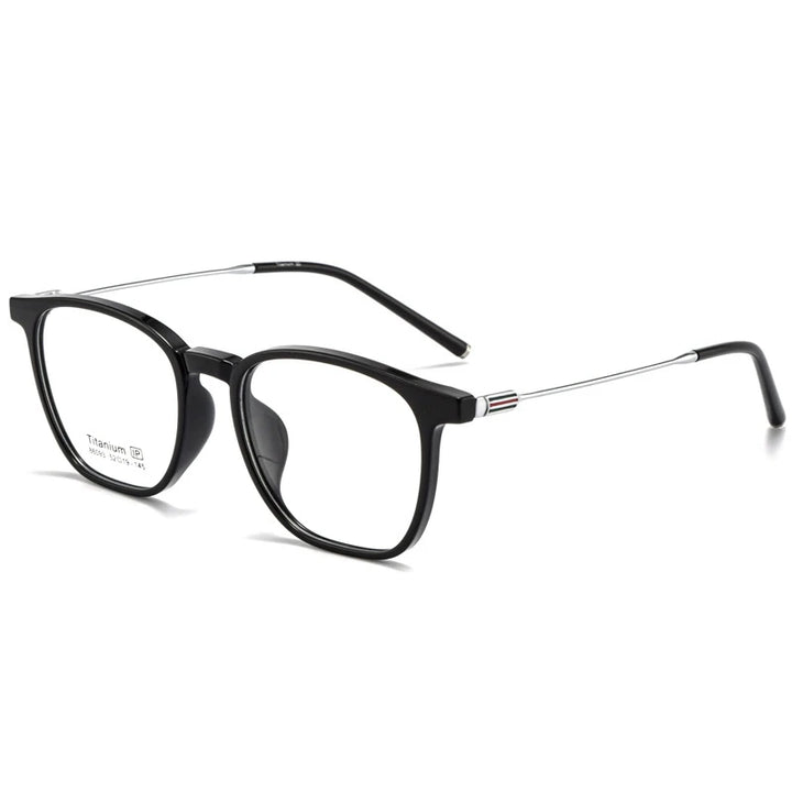 Yimaruili Unisex Full Rim Square Tr 90 Titanium Alloy Eyeglasses 66093