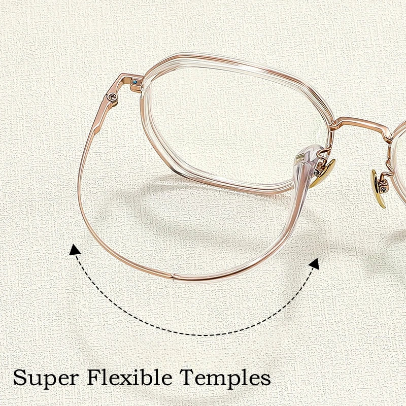 Yimaruili Unisex Full Rim Polygonal Titanium Acetate Eyeglasses Y6032 Full Rim Yimaruili Eyeglasses