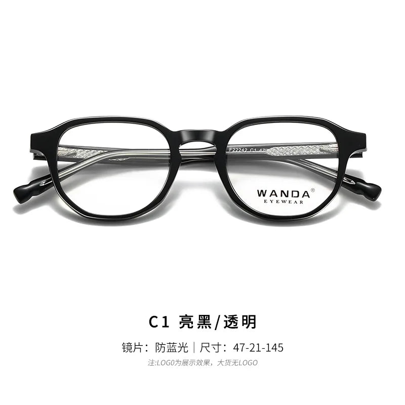 Reven Jate Women's Full Rim Flat Top Oval Tr 90 Alloy Eyeglasses 22242