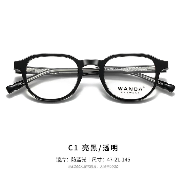 Reven Jate Women's Full Rim Flat Top Oval Tr 90 Alloy Eyeglasses 22242