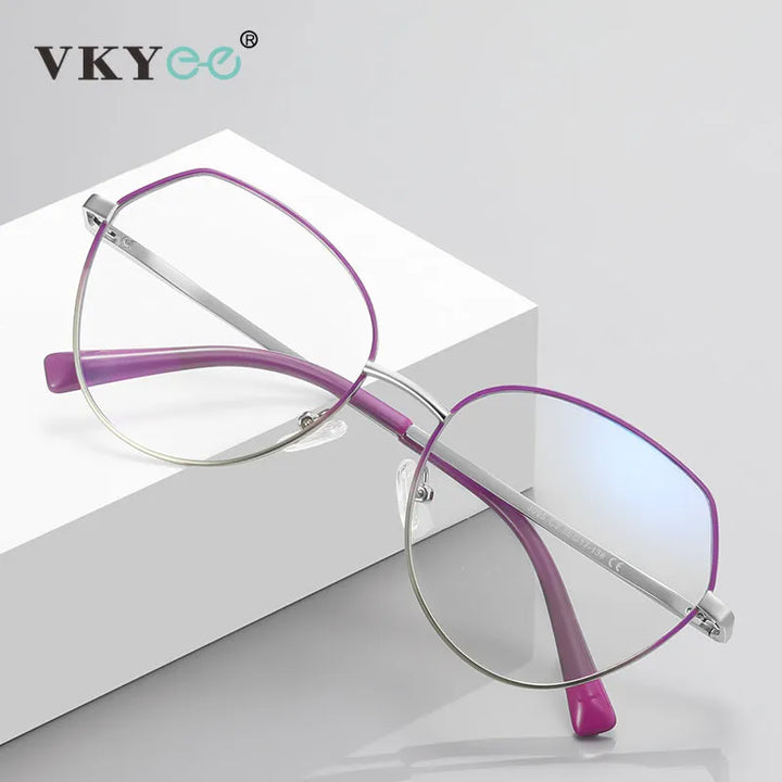 Vicky Women's Full Rim Oval Polygon Stainless Steel Reading Glasses 3095 Reading Glasses Vicky