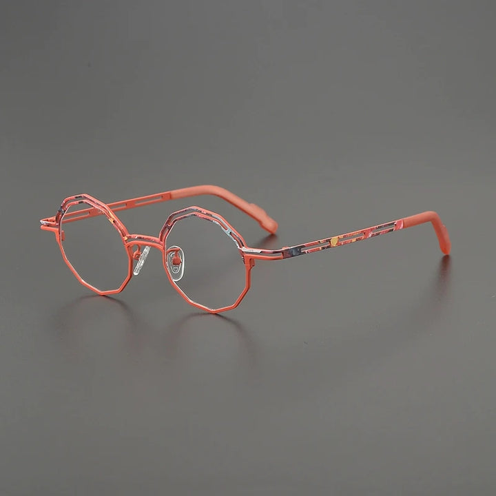 Gatenac Women's Full Rim Polygon Round Titanium Eyeglasses G85888