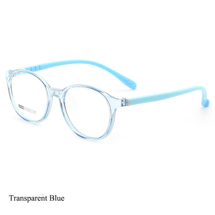 Bclear Unisex Children Full Rim Round TR 90 Titanium Eyeglasses Kd8809 Full Rim Bclear Transparent Blue