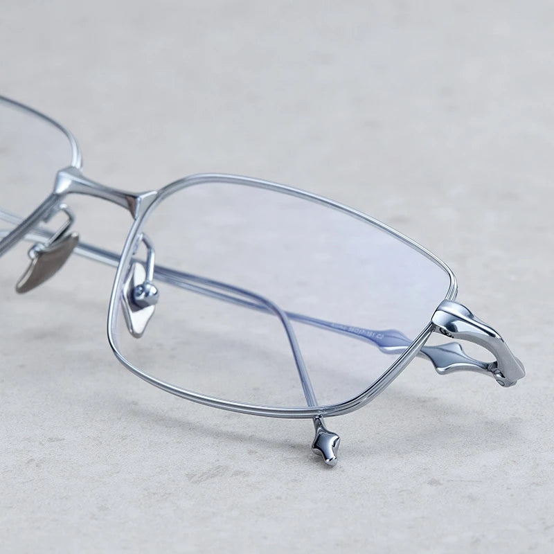 Yimaruili Unisex Full Rim Big Square Titanium Eyeglasses 43005