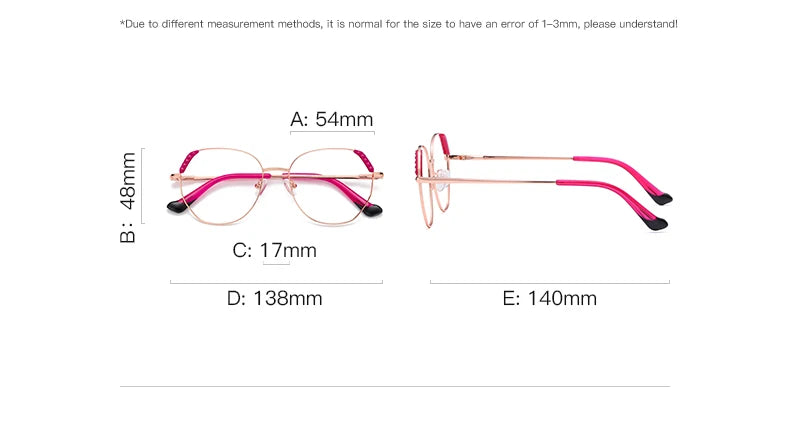 Vicky Unisex Full Rim Polygon Alloy Reading Glasses 3015 Reading Glasses Vicky