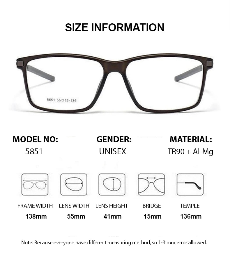 Summer Flower Unisex Full Rim Square Tr 90 Aluminum Sport Eyeglasses Full Rim Summer Flower