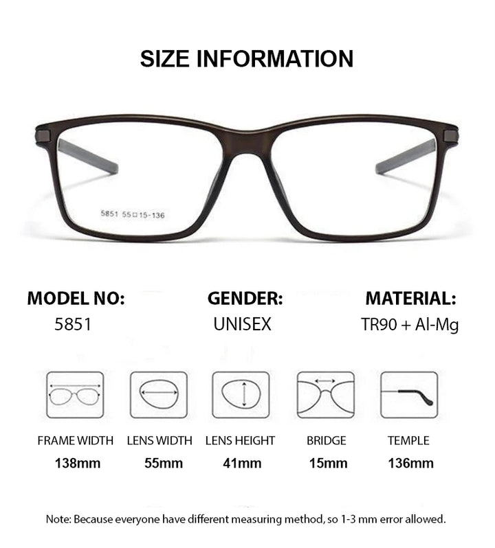 Summer Flower Unisex Full Rim Square Tr 90 Aluminum Sport Eyeglasses Full Rim Summer Flower