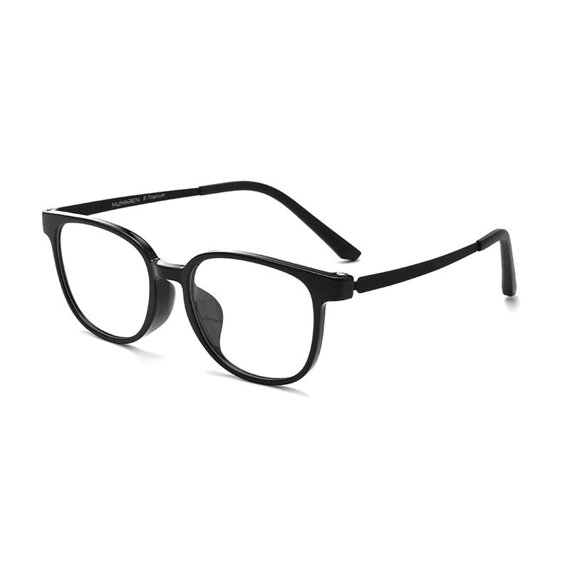 Yimaruili Unisex Children's Full Rim Square  Tr 90 Titanium Eyeglasses 99905t Full Rim Yimaruili Eyeglasses Black