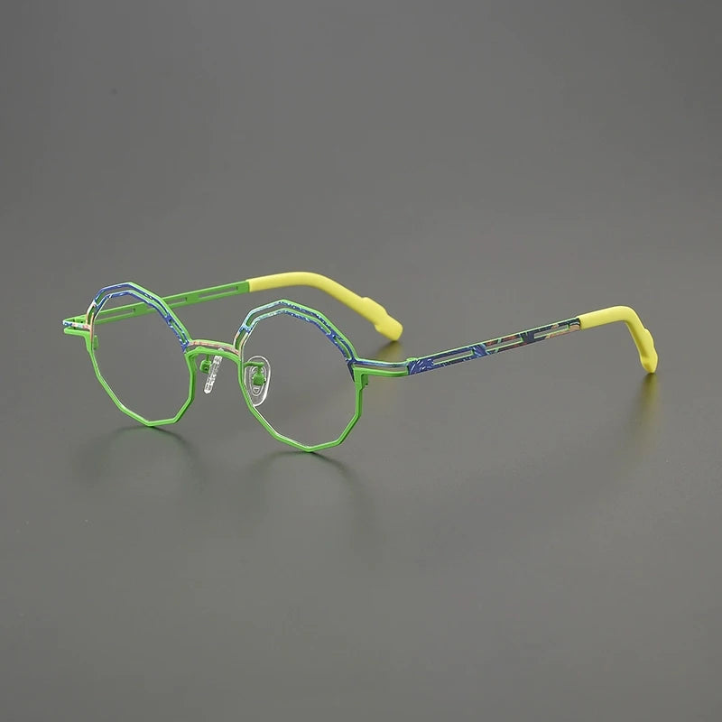 Gatenac Women's Full Rim Polygon Round Titanium Eyeglasses G85888