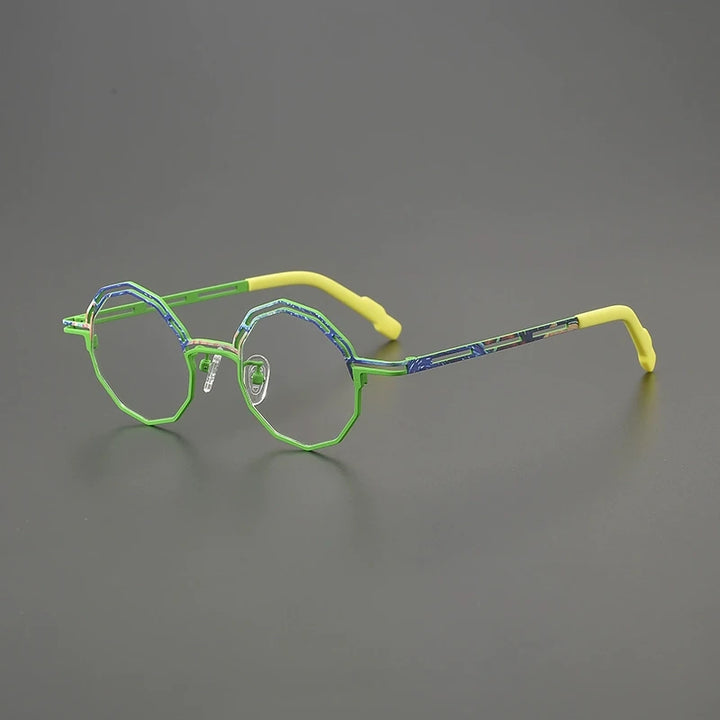 Gatenac Women's Full Rim Polygon Round Titanium Eyeglasses G85888