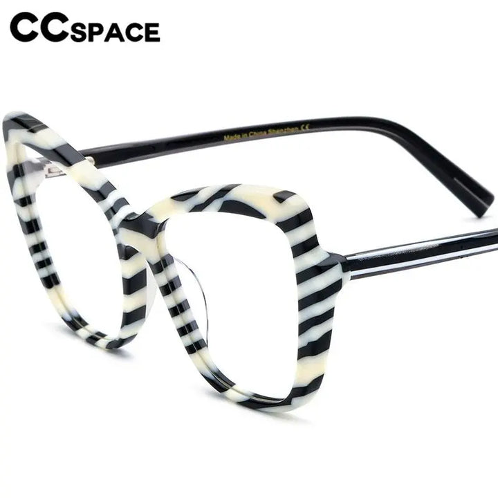 CCspace Unisex Full Rim Square Cat Eye Acetate Eyeglasses 56928 Full Rim CCspace
