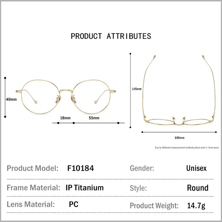 Muzz Unisex Full Rim Oval Round Titanium Eyeglasses 10184