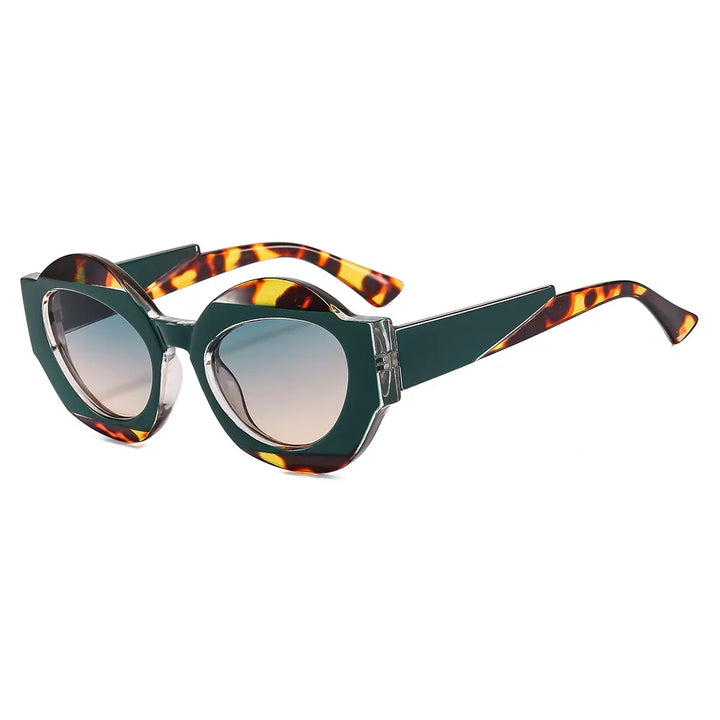 CCspace Unisex Full Rim Oval Resin Eyeglasses 56864 Full Rim CCspace C6GreenLeopard