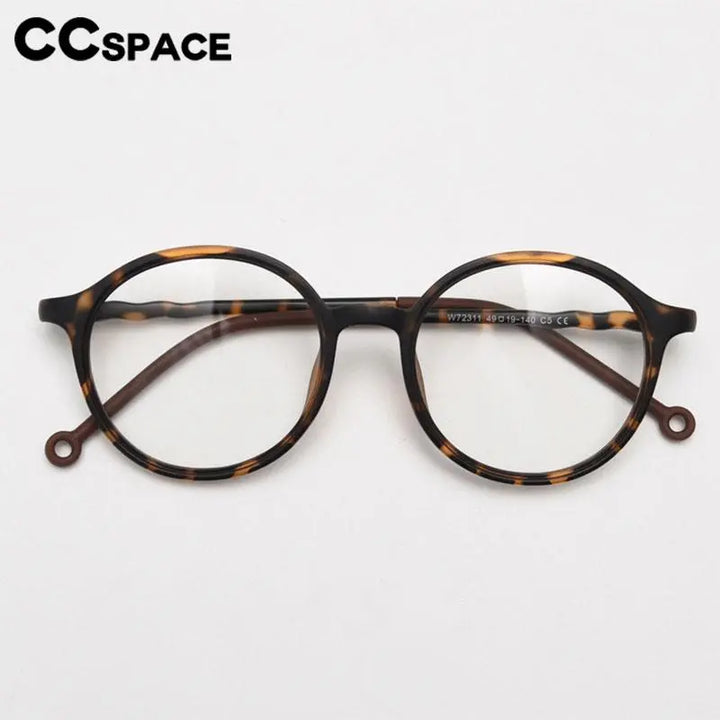 CCspace Unisex Full Rim Round Tr 90 Titanium Eyeglasses 56834 Full Rim CCspace