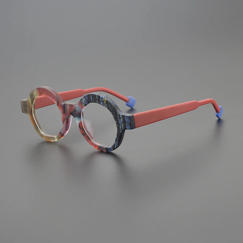 Nobler Unisex Full Rim Thick Round Acetate Eyeglasses 9355 Full Rim Nobler C6