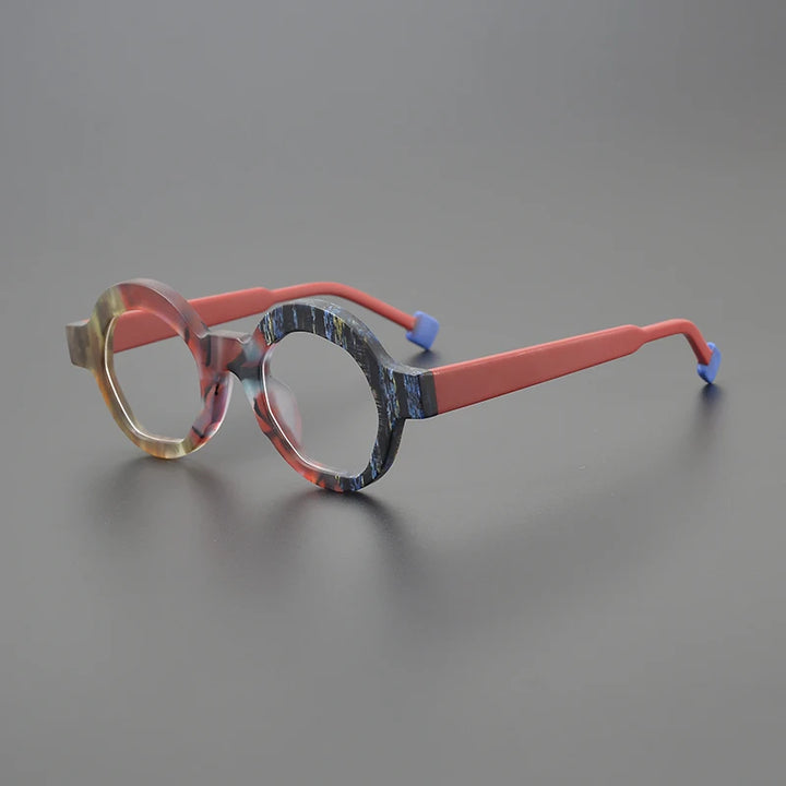 Nobler Unisex Full Rim Thick Round Acetate Eyeglasses 9355 Full Rim Nobler C6