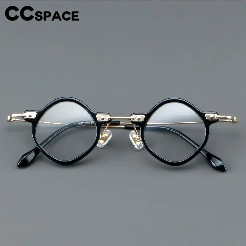 CCspace Women's Full Rim Round Acetate Alloy Eyeglasses 57170 Full Rim CCspace