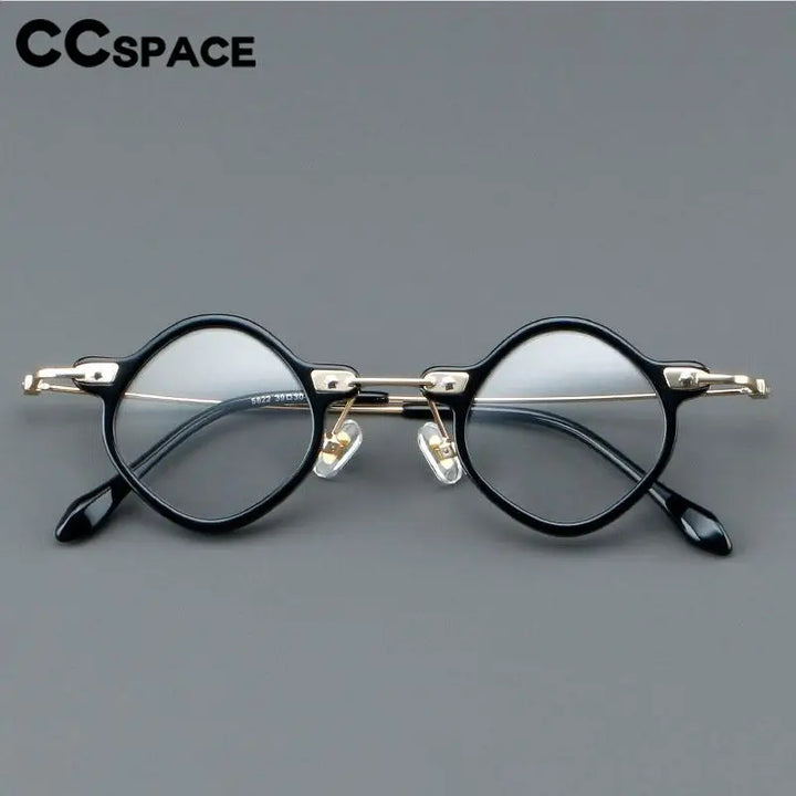 CCspace Women's Full Rim Round Acetate Alloy Eyeglasses 57170 Full Rim CCspace