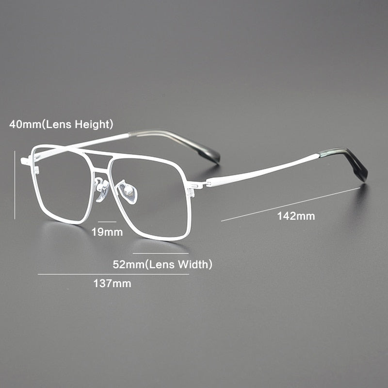 Gatenac Unisex Full Rim Square Double Bridge Titanium Eyeglasses Gxyj1115 Full Rim Gatenac