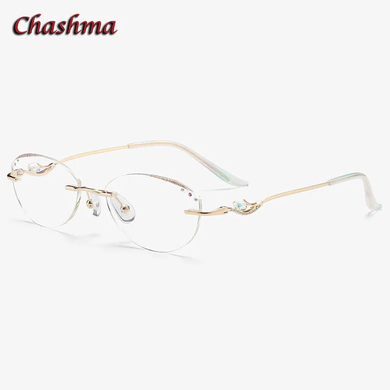 Chashma Ochki Women's Rimless Oval Titanium Eyeglasses 352053