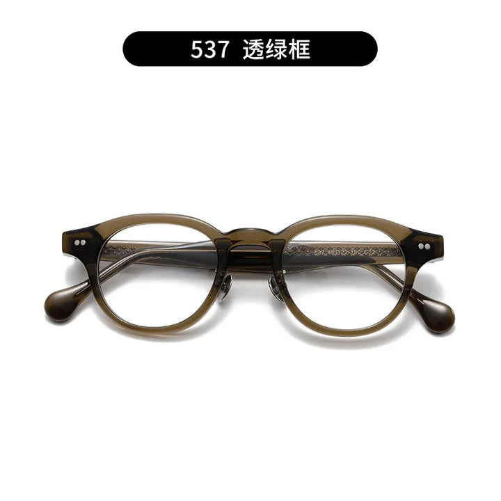 Nobler Unisex Full Rim Round Thick Acetate Temple Eyeglasses 74537 Full Rim Nobler C12