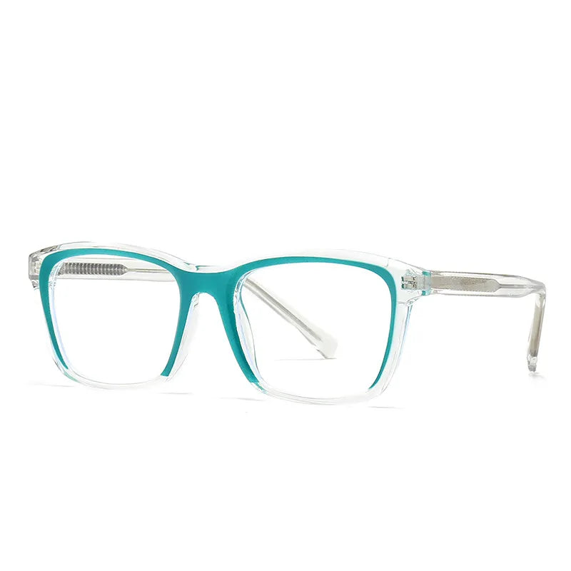 CCspace Unisex Full Rim Square Plastic Eyeglasses 56841 Full Rim CCspace C9Green