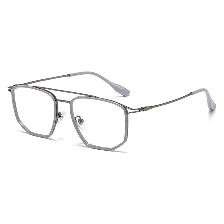Momoja Unisex Full Rim Square Double Bridge Tr 90 Alloy Eyeglasses 41039