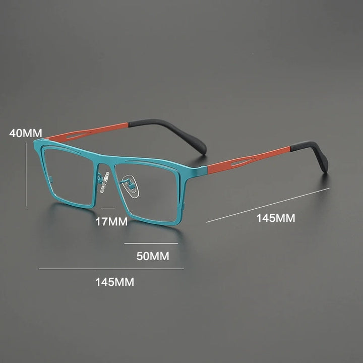 Gatenac Unisex Full Rim Brow Line Square Titanium Eyeglasses G85879