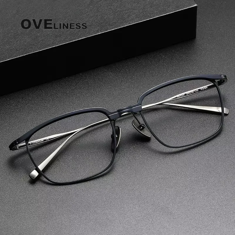 Oveliness Unisex Full Rim Square Brow Line Titanium Eyeglasses 814822