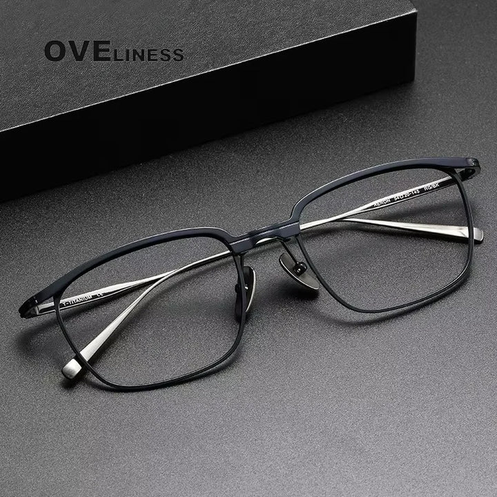 Oveliness Unisex Full Rim Square Brow Line Titanium Eyeglasses 814822