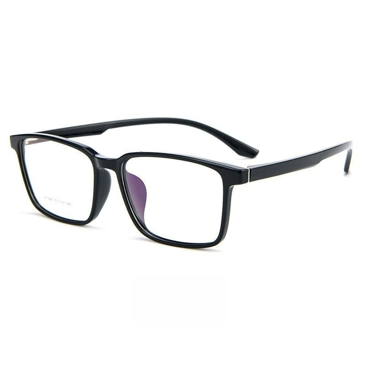 Yimaruili Men's Full Rim Square Tr 90  Ultem Eyeglasses A1006 Full Rim Yimaruili Eyeglasses Bright Black  