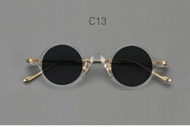 Yujo Unisex Full Rim Round Titanium Acetate Polarized Sunglasses 4128B Full Rim Yujo C13 China