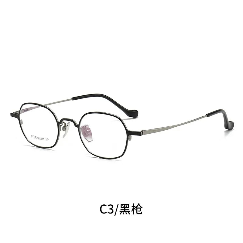 Aror Women's Full Rim Polygon Square Titanium Acetate Eyeglasses 41338 Full Rim Aror C3 black gray