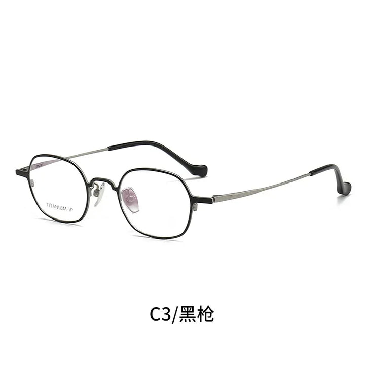 Aror Women's Full Rim Polygon Square Titanium Acetate Eyeglasses 41338 Full Rim Aror C3 black gray