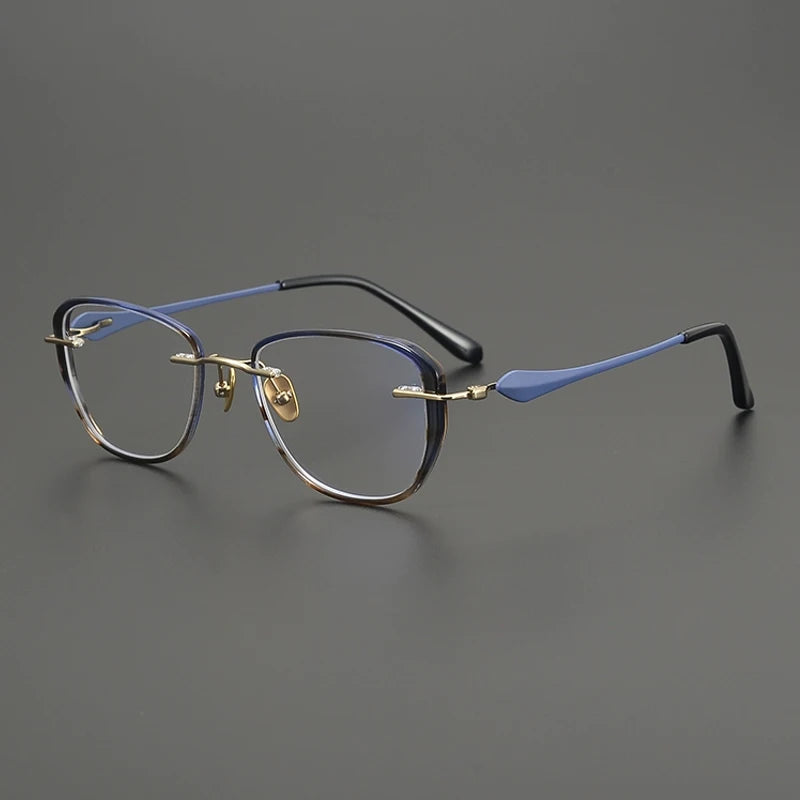 Gatenac Unisex Full Rim Square Acetate Titanium Eyeglasses Gxyj2020