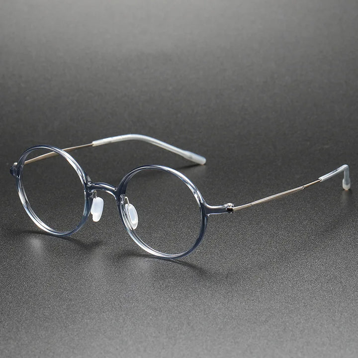 Aimee Unisex Full Rim Round Titanium Acetate Eyeglasses 8635 Full Rim Aimee Grey-Blue