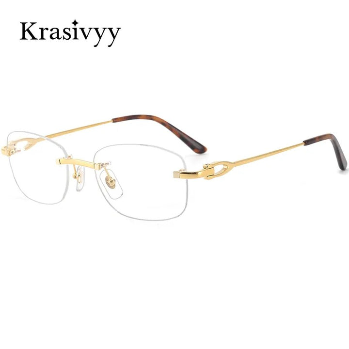 Krasivyy Unisex Rimless Square Titanium Eyeglasses Kr0290o Rimless Krasivyy   