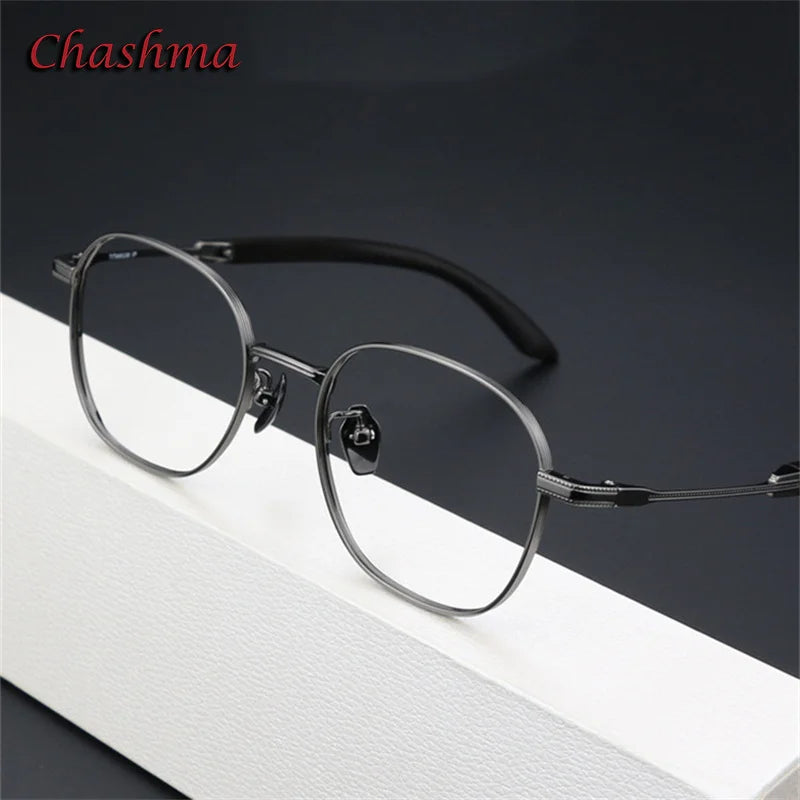 Chashma Ochki Men's Full Rim Square Titanium Rosewood Eyeglasses 2330 Full Rim Chashma Ochki