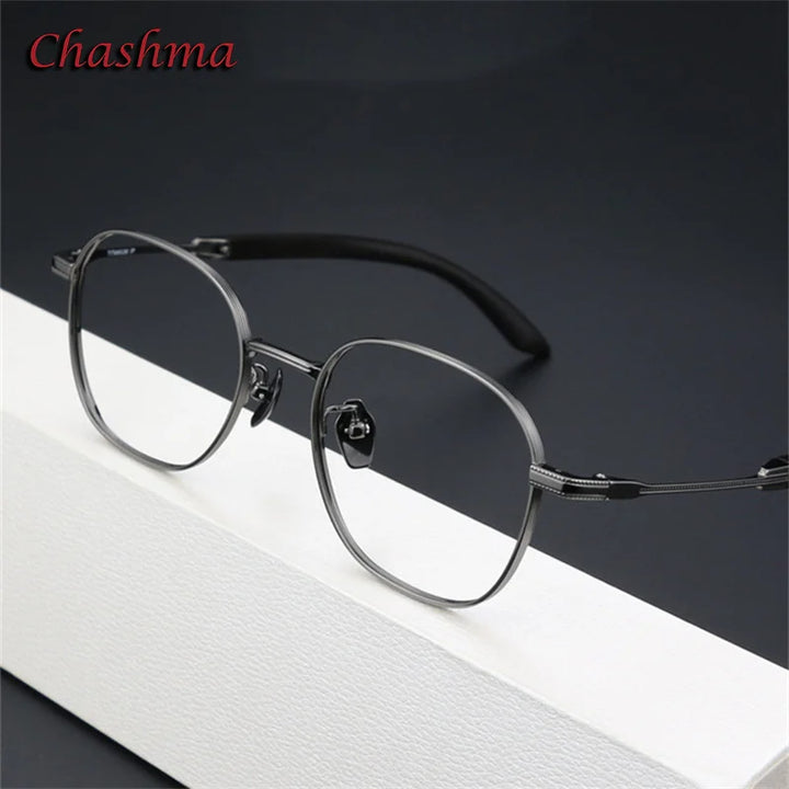 Chashma Ochki Men's Full Rim Square Titanium Rosewood Eyeglasses 2330 Full Rim Chashma Ochki