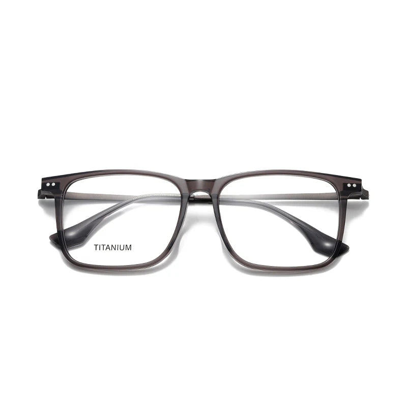 Nobler Unisex Full Rim Square Acetate Titanium Eyeglasses 396102