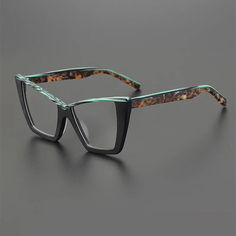 Nobler Unisex Full Rim Square Cat Eye Matte Acetate Eyeglasses 19290 Full Rim Nobler C4