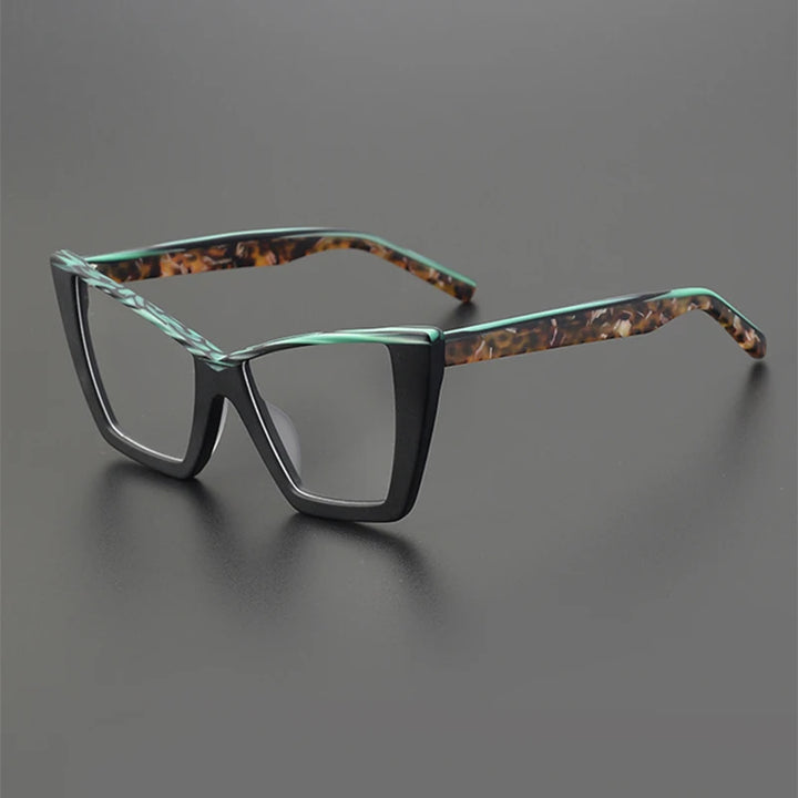 Nobler Unisex Full Rim Square Cat Eye Matte Acetate Eyeglasses 19290 Full Rim Nobler C4