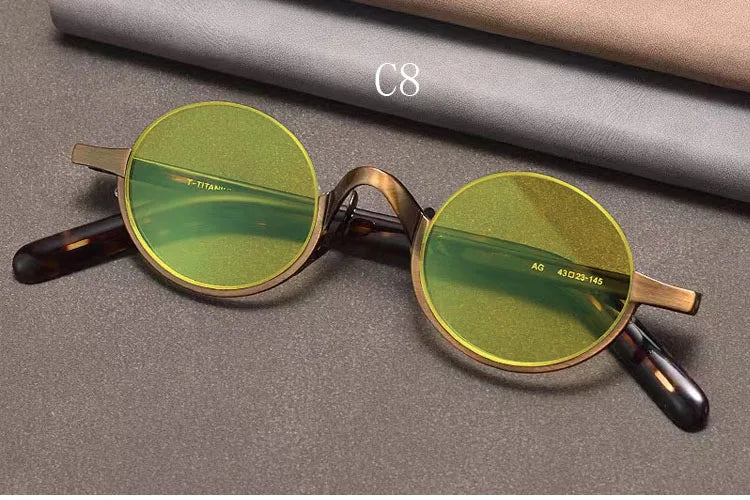 Yujo Unisex Semi Rim Oval Titanium Polarized Sunglasses Y4338 Sunglasses Yujo C8 CHINA