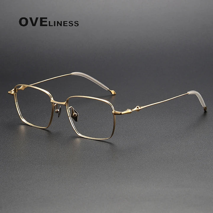 Oveliness Unisex Full Rim Square Titanium Eyeglasses 4118 Full Rim Oveliness gold