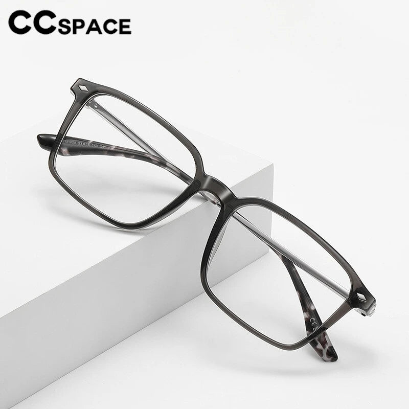 CCspace Women's Full Rim Square Tr 90 Titanium Reading Glasses 802567