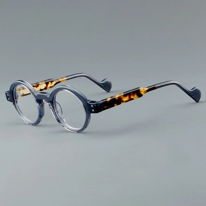 CCspace Unisex Full Rim Round Acetate Eyeglasses 57257 Full Rim CCspace C4Grey