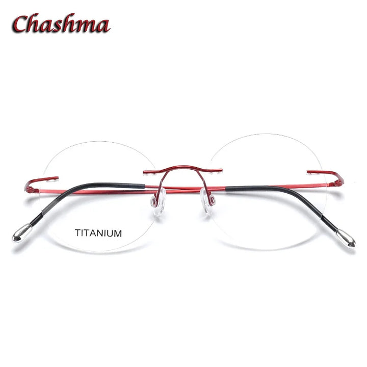 Chashma Ochki Women's Rimless Round Titanium Eyeglasses 16012