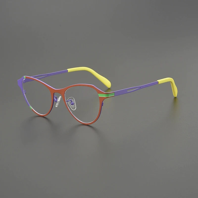 Gatenac Unisex Full Rim Brow Line Oval Titanium Eyeglasses G85878