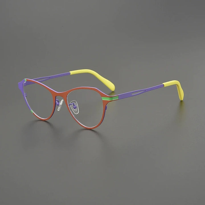 Gatenac Unisex Full Rim Brow Line Oval Titanium Eyeglasses G85878