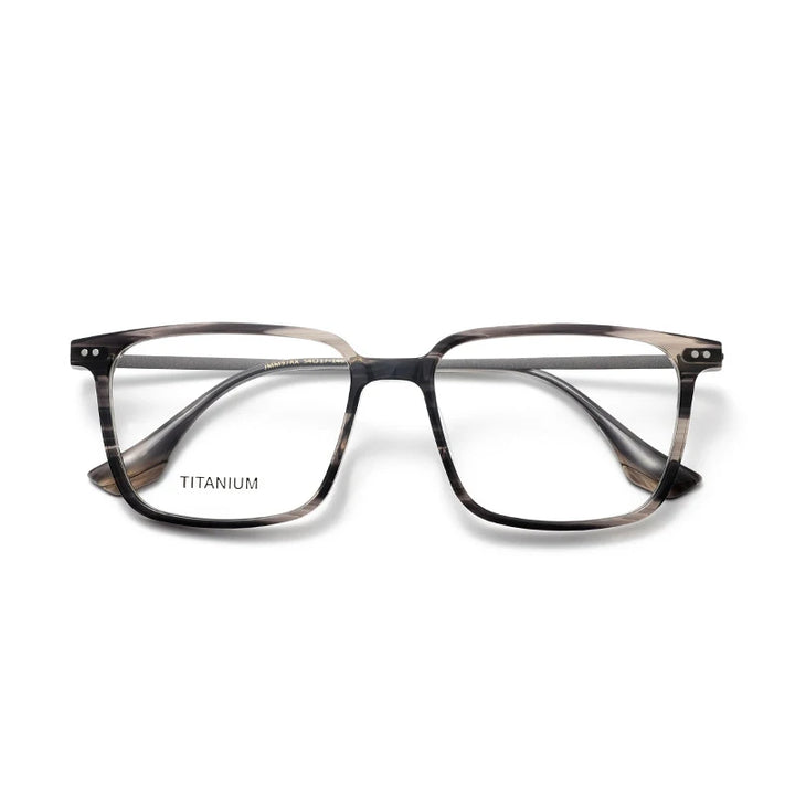 Nobler Unisex Full Rim Square Acetate Titanium Eyeglasses 39697